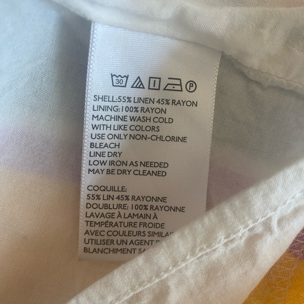 Urban Outfitters Linen Sundress XS Rainbow Colorful Button Front Beachy Vacay - Picture 12 of 12